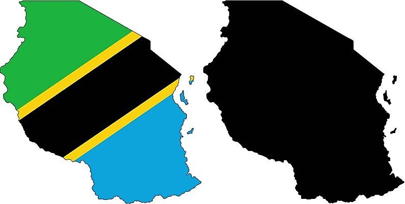 EPS 해외이미지 모양 여행 지도 일러스트 아프리카 빨간색 파란색 숫자 노란색 검은색 흰색 깃발 그림 윤곽 고립 지리 탄자니아 해외202004 해외일러스트 문자 나라 컬러 파일형식 벡터 이미지허브