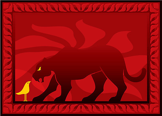 EPS 해외이미지 실루엣 백그라운드 일러스트 조류 동화 프레임 빨간색 사자 공상 표범 카피스페이스 해외202004 해외일러스트 동물 컬러 포유류 촬영기법 공백 파일형식 벡터 이미지허브