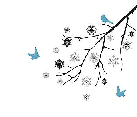 EPS 해외이미지 일러스트 조류 추상 눈꽃 사람없음 나뭇가지 해외202004 해외일러스트 나무 동물 무늬 눈_날씨 파일형식 벡터 이미지허브