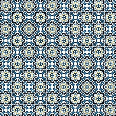 EPS 해외이미지 전통 디자인 패턴 일러스트 벽지 추상 장식 파란색 노란색 흰색 포르투갈 타일 묘사 정사각형 모자이크 스페인어 아라베스크 엘리먼트 튀니지 해외202004 해외일러스트 도형 유럽 컬러 무늬 아프리카 파일형식 벡터 이미지허브