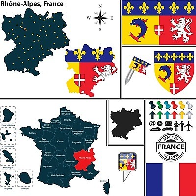 EPS 해외이미지 모양 실루엣 유럽 여행 지도 일러스트 프랑스 깃발 심볼 사인 지역 프랑스어 리옹 전국 지도책 해외202004 해외일러스트 문자 나라 촬영기법 책 파일형식 벡터 이미지허브