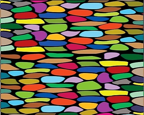 EPS 해외이미지 디자인 벽 백그라운드 패턴 일러스트 장식 빨간색 초록색 파란색 컬러풀 장미 쌓기 바위 해외202004 해외일러스트 꽃 컬러 무늬 모션 돌_바위 파일형식 벡터 이미지허브