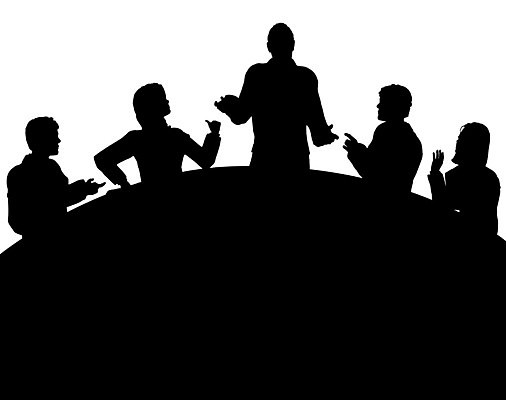 EPS 해외이미지 실루엣 일러스트 비즈니스 통신 탁자 회의 대화 협상 사람 그래픽 사무실 검은색 공백 작업 비즈니스맨 그룹 토론 윤곽 세미나 카피스페이스 해외202004 해외일러스트 남자 컬러 가구 촬영기법 말하기 직장인 파일형식 벡터 이미지허브