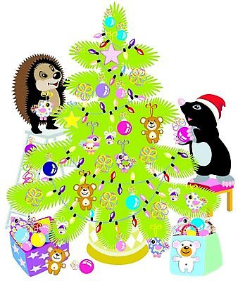 EPS 해외이미지 동물 전통 계절 행복 어린이 크리스마스 일러스트 휴가 새해 장식 상자 장난감 크리스마스트리 축제 축하 만화 준비 그림 고슴도치 두더지 해외202004 해외일러스트 기념일 감정 컨셉 포유류 사람 파일형식 벡터 이미지허브