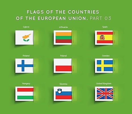 EPS 해외이미지 템플릿 디자인 배너 유럽 종이 스티커 지도 일러스트 영국 스웨덴 핀란드 세트 세계 라벨 깃발 스페인 심볼 헝가리 폴란드 고립 리투아니아 북마크 슬로베니아 엘리먼트 유럽연합 전국 해외202004 해외일러스트 사이프러스공화국 나라 프레임 북유럽 동유럽 파일형식 벡터 이미지허브