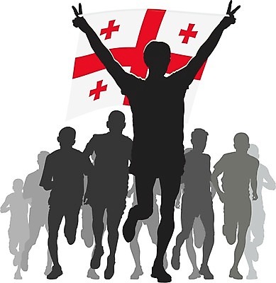 EPS 해외이미지 실루엣 스포츠 일러스트 건강 사람 깃발 라이벌 달리기선수 승자 조지아 해외202004 해외일러스트 촬영기법 육상선수 동유럽 파일형식 벡터 이미지허브