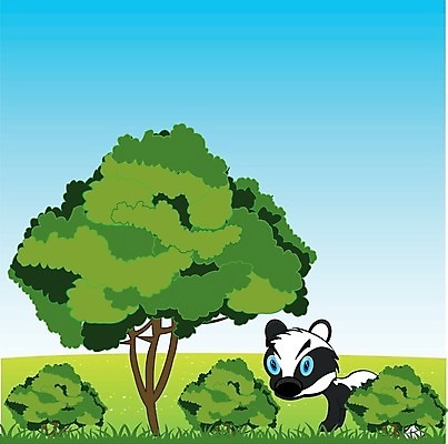 EPS 해외이미지 나무 동물 계절 일러스트 자연 하늘 풍경 초록색 여름 뜨거움 만화 허브 해외202004 해외일러스트 식물 컬러 생태계 파일형식 벡터 이미지허브