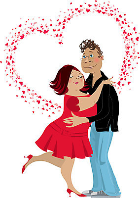 EPS 해외이미지 커플 남자 일러스트 함께함 발렌타인데이 사랑 미술 서기 미소 웃음 그래픽 빨간색 흰색 마음 원형 유머 유혹 만화 고립 스타일 해외202004 해외일러스트 도형 감정 컬러 컨셉 관계 모션 데이이벤트 문화예술 표정 사람 파일형식 벡터 이미지허브