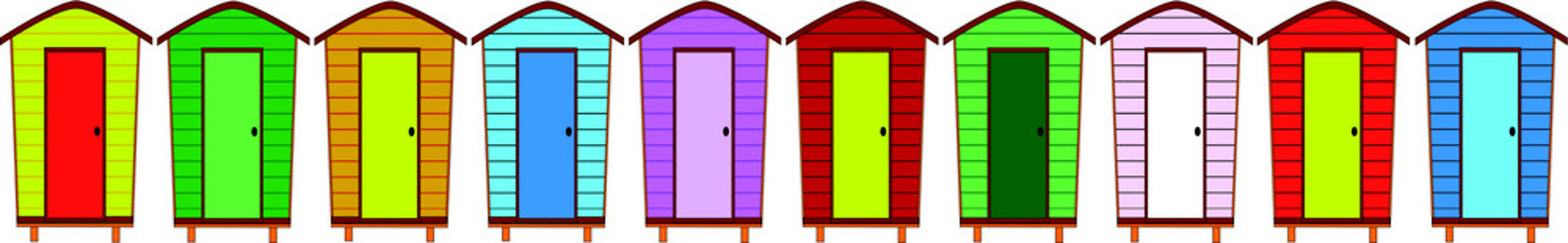 EPS 해외이미지 디자인 백그라운드 일러스트 휴가 그래픽 빨간색 파란색 컬러풀 활발 오두막 수집 사물함 그림 일렬 수납 단절 카피스페이스 해외202004 해외일러스트 컬러 컨셉 공백 파일형식 벡터 이미지허브