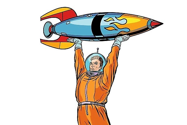 EPS 해외이미지 별 과학 백그라운드 컨셉 일러스트 성공 미래 미술 사람 우주 꿈 행성 로켓 우주비행사 수확 흰색 만화 복고 코믹 영웅 고립 팝 스타일 해외202004 해외일러스트 자연요소 컬러 농업 문화예술 파일형식 벡터 이미지허브