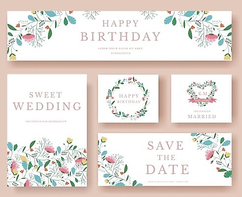 EPS 해외이미지 식물 템플릿 배너 기념일 결혼 꽃무늬 패턴 결혼식 미술 사람없음 장식 여름 봄 신혼여행 벚꽃 가을 축하 복고 엽서 소원 약혼 스크랩북 파스텔톤 프로방스 해외202004 계절 꽃 컬러 컨셉 무늬 문화예술 이벤트 편지 약속 파일형식 벡터 이미지허브