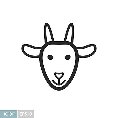 EPS 동물 얼굴 일러스트 염소 사람없음 라인아트 해외202004 국내일러스트 해외일러스트 선 포유류 신체부위 파일형식 벡터 이미지허브