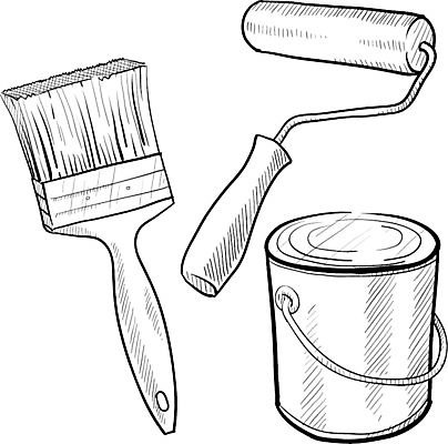 EPS 해외이미지 디자인 벽 일러스트 주택 장식 페인트 장비 붓 수리 캔 낙서 스케치 양동이 그림 롤러 페인트붓 화가 손질 DIY 계약자 고립 라텍스 리모델링 업그레이드 타격 프로젝트 해외202004 해외일러스트 직업 모션 미술 취미 건물 계약 파일형식 벡터 이미지허브