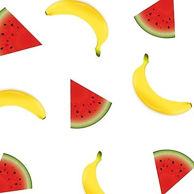 EPS 해외이미지 백그라운드 패턴 일러스트 단면 수박 바나나 사람없음 빨간색 노란색 해외202004 해외일러스트 컬러 무늬 과일 파일형식 벡터 이미지허브