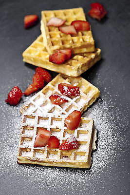 포토 JPG 해외이미지 조각 딸기 사람없음 와플 슈가파우더 해외포토 과일 디저트 파일형식 이미지허브