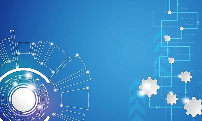 EPS 해외이미지 디자인 컨셉 일러스트 추상 미래 사람없음 그래픽 파란색 디지털 톱니바퀴 해외202004 해외일러스트 컬러 무늬 파일형식 벡터 이미지허브