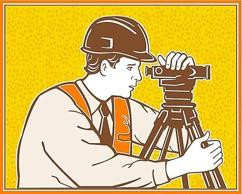 EPS 해외이미지 일러스트 그래픽 기구 엔지니어 복고 측량사 해외202004 해외일러스트 직업 기술자 파일형식 벡터 이미지허브