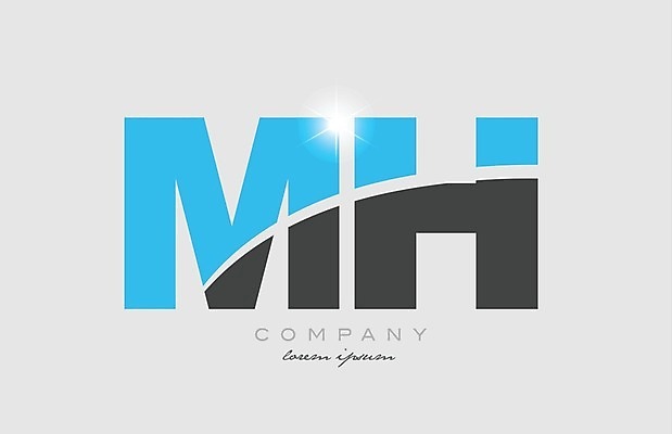 EPS 해외이미지 모양 템플릿 디자인 알파벳 백그라운드 일러스트 회사 비즈니스 파란색 반짝임 회색 편지 심볼 신분 M H 엘리먼트 활자 해외202004 해외일러스트 영어 컬러 모션 활자판 파일형식 벡터 이미지허브