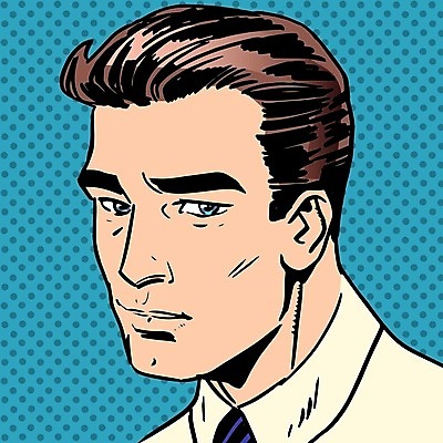 EPS 해외이미지 응시 남자 일러스트 무표정 한명 상반신 성인 복고 팝아트 카툰스타일 성인남자한명만 해외202004 해외일러스트 1 시선 감정 표정 사람 그림 남자한명만 성인남자만 파일형식 벡터 이미지허브