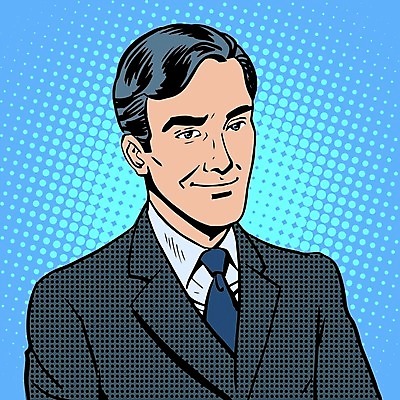 EPS 해외이미지 남자 일러스트 한명 정장 상반신 성인 비즈니스맨 복고 팝아트 카툰스타일 성인남자한명만 해외202004 하프톤 해외일러스트 1 옷 컬러 비즈니스 사람 직장인 그림 남자한명만 성인남자만 파일형식 벡터 이미지허브