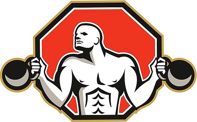 EPS 해외이미지 남자 스포츠 일러스트 건강 그래픽 운동 경쟁 연습 복고 육각형 고립 리프팅 케틀벨 크로스핏 해외202004 해외일러스트 도형 컨셉 사람 파일형식 벡터 이미지허브