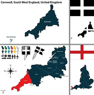 EPS 해외이미지 영어 섬 지도 일러스트 영국 잉글랜드 깃발 지역 콘월 해외202004 해외일러스트 문자 유럽 파일형식 벡터 이미지허브
