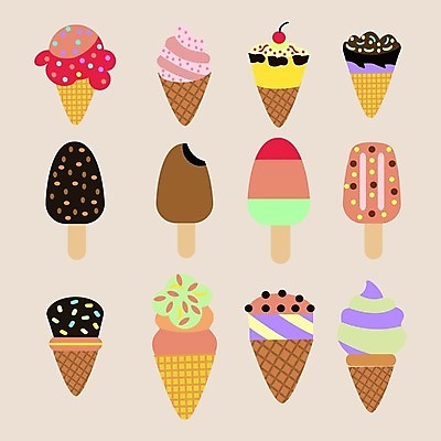EPS 해외이미지 디자인 음식 백그라운드 일러스트 딸기 디저트 그래픽 여름 세트 갈색 초콜릿 냉동 얼음 플랫 달콤 수집 심볼 크림 원뿔 와플 바닐라 엘리먼트 젤라또 해외202004 해외일러스트 자연요소 도형 계절 컬러 과일 맛 파일형식 벡터 이미지허브