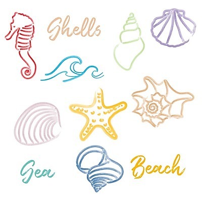 EPS 해외이미지 디자인 파도 바다 여행 일러스트 조개 수채화 항해 타이포그라피 물 단어 태양 껍질 보트 낙서 스케치 심볼 오브젝트 손그림 파스텔톤 해외202004 해외일러스트 자연요소 문자 컬러 배_교통 어패류 미술 파일형식 벡터 이미지허브