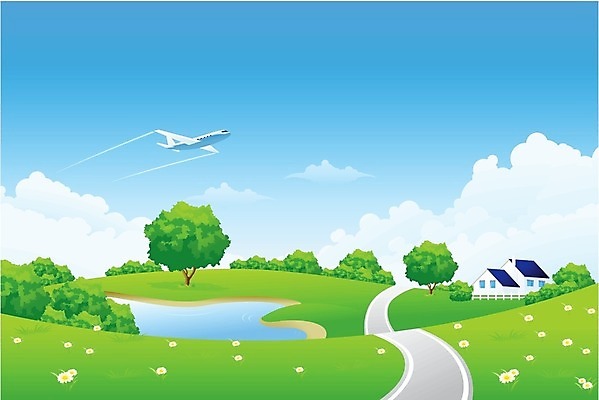 EPS 해외이미지 나무 식물 구름 꽃 잎 일러스트 자연 하늘 비행기 풍경 사람없음 야외 초록색 여름 파란색 환경 봄 시골 땅 언덕 캐모마일 수평선 해외202004 해외일러스트 자연요소 계절 컬러 항공교통 대중교통 허브 생태계 파일형식 벡터 이미지허브