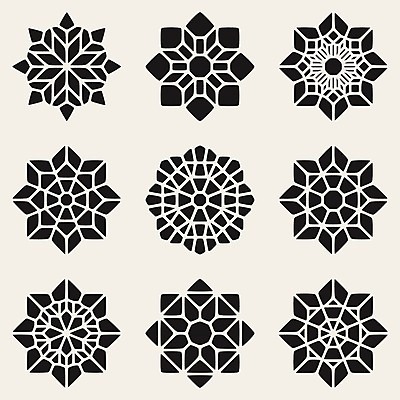 EPS 해외이미지 일러스트 사람없음 세트 검은색 눈송이 눈꽃무늬 엘리먼트 해외202004 해외일러스트 컬러 무늬 눈꽃 눈_날씨 파일형식 벡터 이미지허브