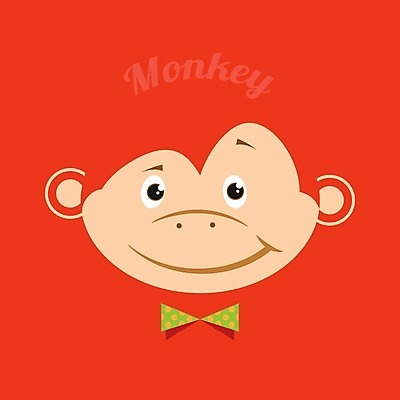 EPS 해외이미지 동물 행복 백그라운드 오렌지 일러스트 장난 포유류 불 미소 그래픽 원숭이 플랫 만화 코믹 침팬지 고립 바보 해외202004 해외일러스트 자연요소 감정 과일 표정 파일형식 벡터 이미지허브