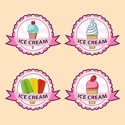 EPS 해외이미지 스티커 일러스트 아이스크림 사람없음 세트 라벨 달콤 해외202004 해외일러스트 디저트 프레임 맛 파일형식 벡터 이미지허브