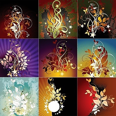 EPS 해외이미지 모양 식물 디자인 꽃 백그라운드 잎 꽃무늬 일러스트 자연 추상 프레임 장식 화려 복고 스타일 해외202004 해외일러스트 컨셉 무늬 생태계 파일형식 벡터 이미지허브