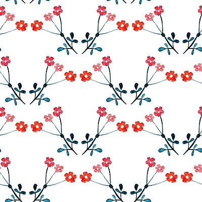 EPS 해외이미지 꽃 백그라운드 잎 꽃무늬 패턴 일러스트 수채화 사람없음 해외202004 해외일러스트 식물 무늬 파일형식 벡터 이미지허브