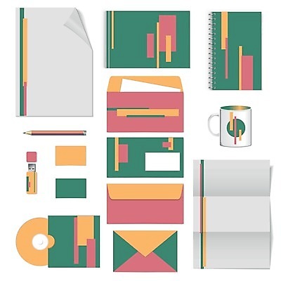 EPS 해외이미지 디자인 분홍색 컨셉 패턴 일러스트 비즈니스 명함 봉투 편지봉투 사람없음 초록색 세트 노란색 공책 머그컵 레이아웃 문서 기하학 엘리먼트 테마 스타일 레터헤드 해외202004 해외일러스트 컬러 무늬 문구용품 컵 편지 파일형식 벡터 이미지허브