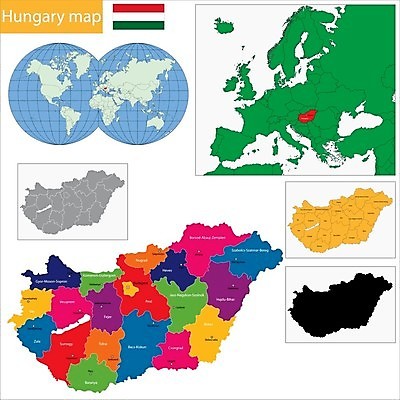 EPS 해외이미지 디자인 유럽 백그라운드 지도 일러스트 표면 그래픽 흰색 경계선 도시 땅 자르기 묘사 윤곽 지역 헝가리 공화국 부다페스트 분할 지도책 지리 해외202004 해외일러스트 나라 선 컬러 모션 책 경계 동유럽 파일형식 벡터 이미지허브