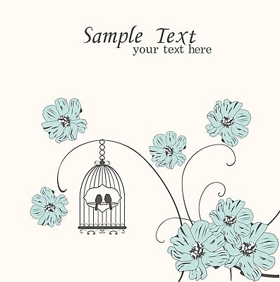 EPS 해외이미지 꽃 실루엣 일러스트 조류 매달리기 사람없음 나뭇가지 새장 해외일러스트 나무 식물 동물 모션 촬영기법 케이지 파일형식 벡터 이미지허브