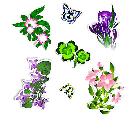 EPS 해외이미지 식물 디자인 꽃 꽃다발 나비 백그라운드 스티커 꽃무늬 일러스트 자연 장식 여름 세트 정원 봄 흰색 클로버 수집 제비꽃 엘리먼트 해외202004 해외일러스트 계절 컬러 곤충 무늬 생태계 파일형식 벡터 이미지허브
