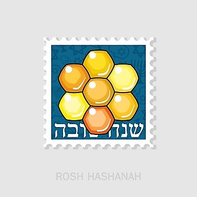 EPS 해외이미지 일러스트 사람없음 파란색 유대교 우표 벌집 허니콤 해외202004 해외일러스트 모양 종교 컬러 파일형식 벡터 이미지허브