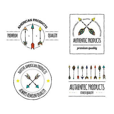 EPS 해외이미지 스티커 일러스트 화살 타이포그라피 사람없음 세트 라벨 빈티지 해외202004 해외일러스트 문자 컨셉 프레임 파일형식 벡터 이미지허브