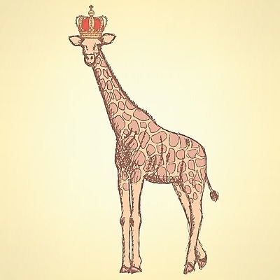 EPS 해외이미지 디자인 일러스트 왕관 사람없음 스케치 기린 특별함 해외202004 해외일러스트 컨셉 포유류 미술 파일형식 벡터 이미지허브