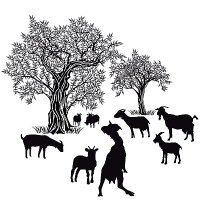 EPS 해외이미지 나무 동물 야생동물 백그라운드 농업 일러스트 염소 치즈 들기 농장 우유 시골 내추럴 기르기 동물상 반추동물 해외202004 해외일러스트 식물 산업 포유류 모션 유제품 조형물 돌봄 파일형식 벡터 이미지허브