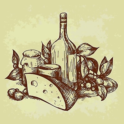 EPS 해외이미지 음료 음식 빵 백그라운드 컨셉 잎 일러스트 추상 흑백 미술 그래픽 장식 그림 복고 그런지 정물화 해외202004 해외일러스트 식물 무늬 문화예술 촬영기법 파일형식 벡터 이미지허브