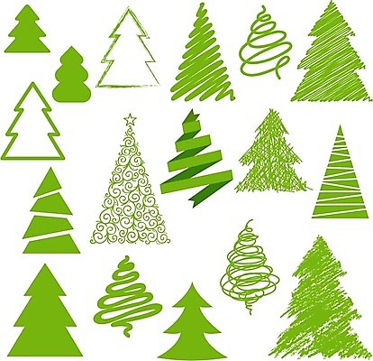 EPS 해외이미지 나무 실루엣 별 크리스마스 겨울 일러스트 사람없음 세일 오브젝트 손그림 해외202004 해외일러스트 자연요소 식물 계절 기념일 촬영기법 파일형식 벡터 이미지허브