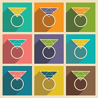 EPS 해외이미지 일러스트 사람없음 세트 컬러풀 반지 심플 다이아몬드 다이아몬드반지 보석반지 해외202004 해외일러스트 컬러 장신구 보석 파일형식 벡터 이미지허브