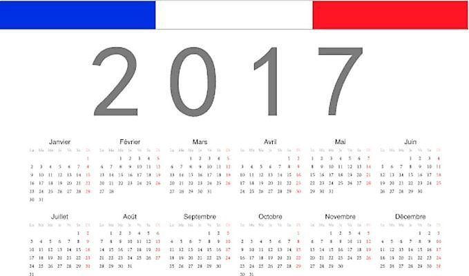 EPS 해외이미지 템플릿 디자인 계절 종이 일러스트 이벤트 그래픽 빨간색 파란색 숫자 다이어리 프랑스 달력 흰색 깃발 시간 신용카드 일주일 날짜 연도 심플 페이지 프랑스어 월 기본 엘리먼트 2017년 해외202004 해외일러스트 문자 유럽 컬러 금융 사무용품 파일형식 벡터 이미지허브