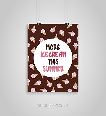 EPS 해외이미지 디자인 포스터 일러스트 아이스크림 매달리기 타이포그라피 사람없음 갈색 원형 서류집게 해외202004 해외일러스트 도형 문자 컬러 모션 디저트 집게 파일형식 벡터 이미지허브