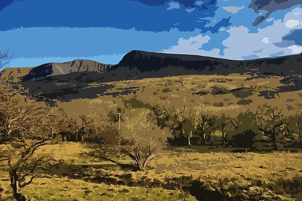 EPS 해외이미지 구름 공원 일러스트 자연 하늘 웨일즈 산 풍경 초록색 파란색 언덕 장면 내추럴 전국 스노도니아 해외202004 해외일러스트 자연요소 공공시설 컬러 영국 생태계 파일형식 벡터 이미지허브