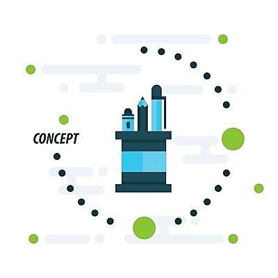 EPS 해외이미지 일러스트 비즈니스 사람없음 목재 컵 세트 상자 컬러풀 펜 페인트 장비 흰색 그림 날카로움 고립 보유 해외202004 해외일러스트 나무 식기 컬러 재료 필기구 파일형식 벡터 이미지허브