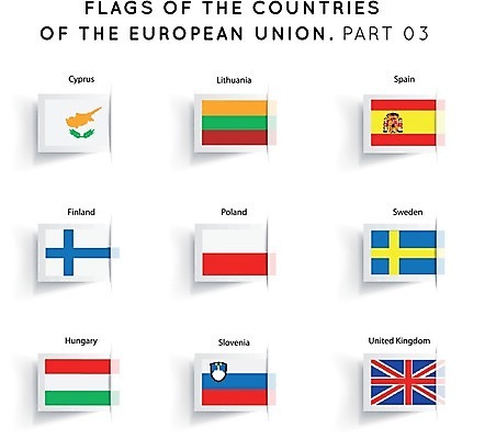 EPS 해외이미지 템플릿 디자인 배너 유럽 종이 스티커 지도 일러스트 영국 스웨덴 핀란드 세트 세계 라벨 깃발 스페인 심볼 헝가리 폴란드 고립 리투아니아 북마크 슬로베니아 엘리먼트 유럽연합 전국 해외202004 해외일러스트 사이프러스공화국 나라 프레임 북유럽 동유럽 파일형식 벡터 이미지허브
